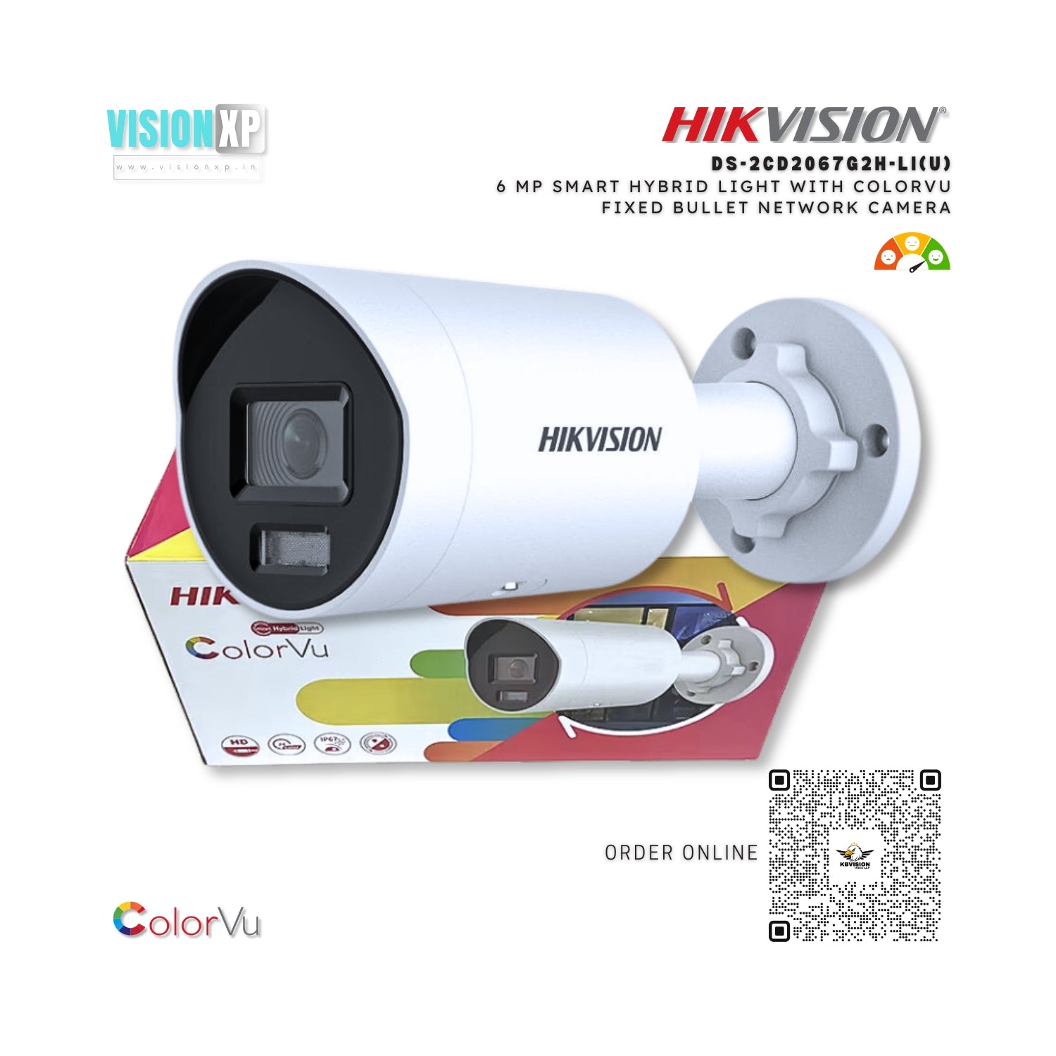 Hikvision DS-2CD2067G2H-LI(U) 6MP Smart ColourVu Network Bullet Camera Hikvision DS-2CD2067G2H-LI(U) 6MP Smart ColourVu Network Bullet Camera